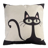 43cm * 43cm Pillow Case Comfortable Cartoon Cat Pattern Cotton Pillow Case Cover Cotton Linen For Home Accessories - catdoglovers.com