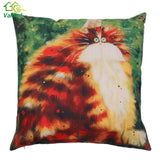 Cushion Cover 11 Styles  Color Cartoon Cat Pattern Pillow Case Linen  Cotton Pillow Cover Bedroom Home Throw Cover - catdoglovers.com
