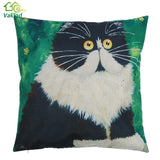 Cushion Cover 11 Styles  Color Cartoon Cat Pattern Pillow Case Linen  Cotton Pillow Cover Bedroom Home Throw Cover - catdoglovers.com