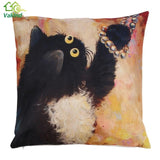 Cushion Cover 11 Styles  Color Cartoon Cat Pattern Pillow Case Linen  Cotton Pillow Cover Bedroom Home Throw Cover - catdoglovers.com