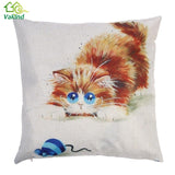 Cushion Cover 11 Styles  Color Cartoon Cat Pattern Pillow Case Linen  Cotton Pillow Cover Bedroom Home Throw Cover - catdoglovers.com