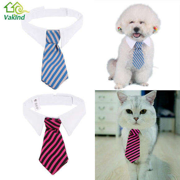 Dog Supplies  Gentleman Puppy Striped Adjustable Tie Necktie Collar Clothes for Dog Cat - catdoglovers.com