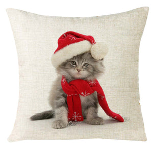 Xmas Christmas Cat Home Festival Pillow Case Cover pillowcase for the pillow 45*45 - catdoglovers.com