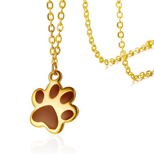 Vnox Cute Cat Dog Paw Pendant for Women Choker Necklace Animal Element Stainless Steel Female Jewelry Party Gift - catdoglovers.com