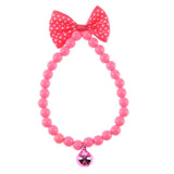 Pet Accessories Dog Cat Jewelry Acrylic Beads Necklace Bowknot Collars With Bells for Small Dog Cats Animal Dog Supplies - catdoglovers.com