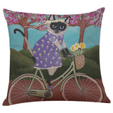 Cute Cat Sofa Bed Home Decoration Festival Pillow Case Cushion Cover - catdoglovers.com