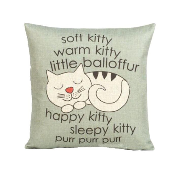 Cat Pillow Case Sofa Waist Throw Cushion Cover Home Decor - catdoglovers.com