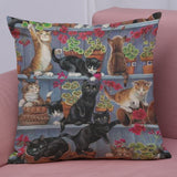 Cute Cat Sofa Bed Home Decoration Festival Pillow Case Cushion Cover - catdoglovers.com