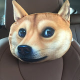 3D Dog Pillows Car Seat Pillow Car Neck Pillow Lovely Auto Headrest Pillow Car Interior Cat Head Neck Seat Cushion Decoratio - catdoglovers.com