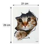 Cats Dog 3D Wall Sticker Waterproof Bathroom Toilet Stickers DIY Art Decal for Refrigerator Toilet Home Bathroom Decoration - catdoglovers.com