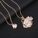 Natural Stone Cat Eye CZ Necklace Gold Silver Plated Chain Pendant Necklaces Wholesale Woman Statement Necklace free shipping - catdoglovers.com