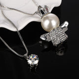 Natural Stone Cat Eye CZ Necklace Gold Silver Plated Chain Pendant Necklaces Wholesale Woman Statement Necklace free shipping - catdoglovers.com