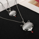 Natural Stone Cat Eye CZ Necklace Gold Silver Plated Chain Pendant Necklaces Wholesale Woman Statement Necklace free shipping - catdoglovers.com