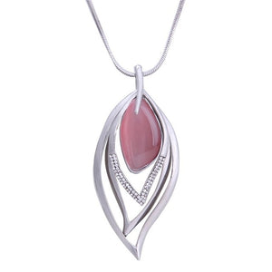 Natural Stone Cat Eye CZ Necklace Gold Silver Plated Chain Pendant Necklaces Wholesale Woman Statement Necklace free shipping - catdoglovers.com