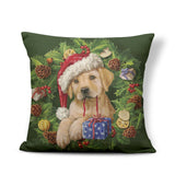 Dog Print Golden Retriever Cat Cushion Xmas Christmas Gingerbread Man Pilow Nature Home Houseware Throw Pillow 45Cm Cotton Blend - catdoglovers.com