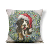 Dog Print Golden Retriever Cat Cushion Xmas Christmas Gingerbread Man Pilow Nature Home Houseware Throw Pillow 45Cm Cotton Blend - catdoglovers.com