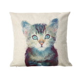 43*43cm Flax Animal Printed Pillowcase Cushion Cover Cute Cat Cotton Lien Cushion Cover Sofa Home Decorative Pillows Covers New - catdoglovers.com