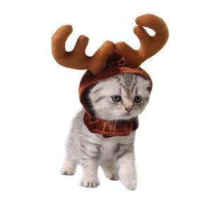 Christmas Elk Hat For Pet Cat Kitten Dog Puppy Festival Costume Headwear Pet Accessories For Christmas Decoration - catdoglovers.com