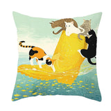 Nordic Super Soft Decorative Throw Pillow Case Cat Kitten Printing Linen  Pillow Case Decorative Cushion Pillow Cover - catdoglovers.com