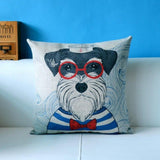 American Cartoon Cotton Linen Pillowcase Doctor Dog Cushion Decorative Pillows Home Decor Sofa Throw Pilow 45*45 - catdoglovers.com