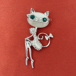 Fashion Glasses Cat Brooch Cute and Sexy Cat Pins Brooch Wedding Accessories - catdoglovers.com