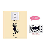 Sale Funny Love Cats Black Wall Sticker 3D Switch Wallpaper Closestool Decals Ornaments Accessories - catdoglovers.com