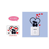 Sale Funny Love Cats Black Wall Sticker 3D Switch Wallpaper Closestool Decals Ornaments Accessories - catdoglovers.com