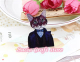 SALE! 1PC Acrylic Badge Cat Brooches Pin Up Collar Tips Epaulette Enamel Broche Christmas Gifts DIY Sewing Accessories 048016010 - catdoglovers.com