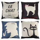 43cm * 43cm Pillow Case Comfortable Cartoon Cat Pattern Cotton Pillow Case Cover Cotton Linen For Home Accessories - catdoglovers.com