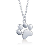 BAMOER Genuine 925 Sterling Silver Cute Animal Footprints Dog Cat Footprints Paw Necklaces Pendants Women Silver Jewelry SCN275 - catdoglovers.com