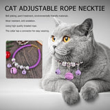 Cute Pet Dog Puppy Cat Kitten Collar with Bells Adjustable Buckle PU Leather Rope Necktie Purple Necklace Pets Supplies - catdoglovers.com